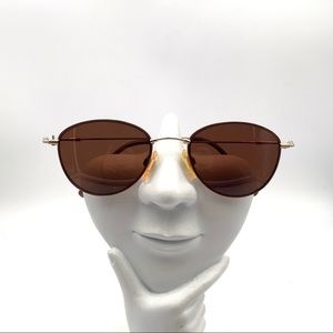 Vintage Acuflex Brown/Gold Oval Sunglasses Frames